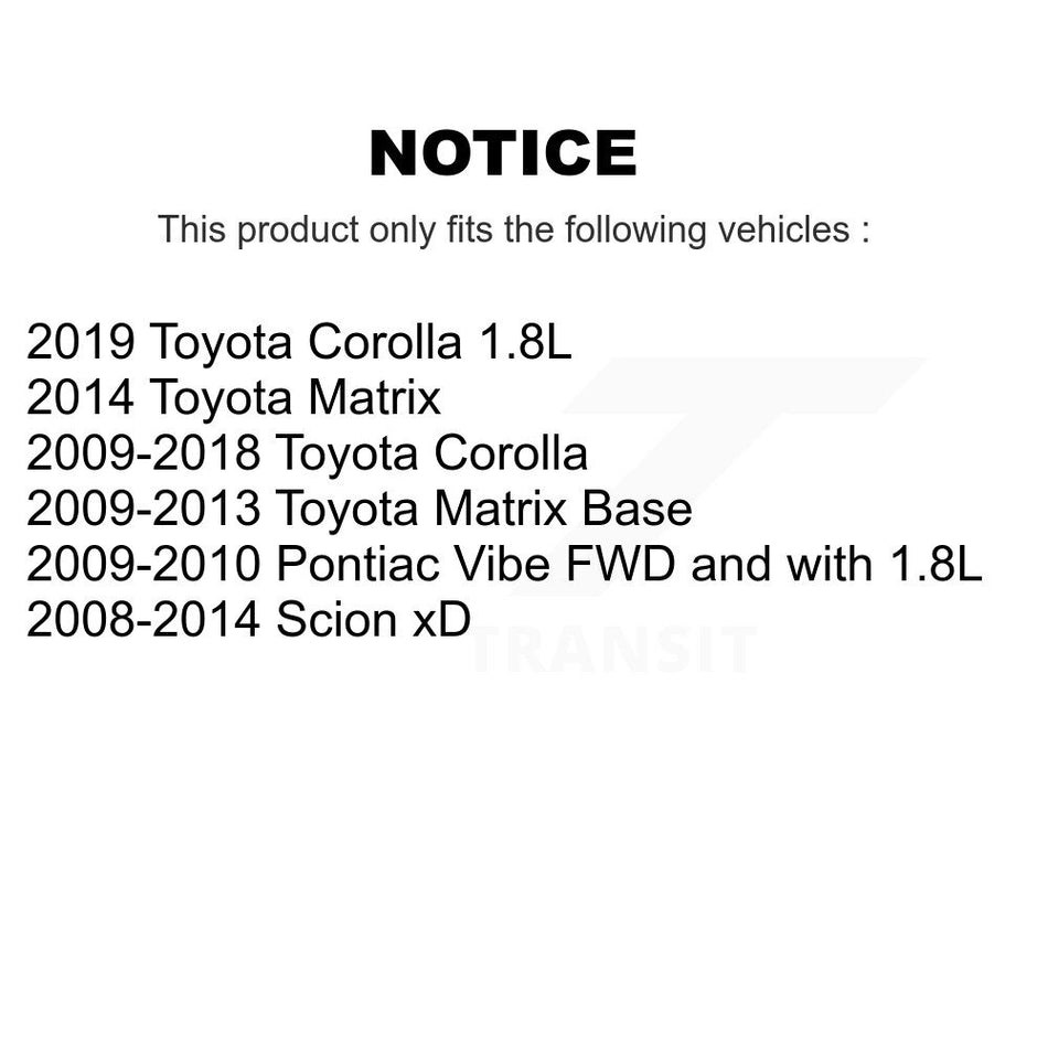 Front Disc Brake Rotors And Ceramic Pads Kit For Toyota Corolla Scion xD Matrix Pontiac Vibe K8C-100109