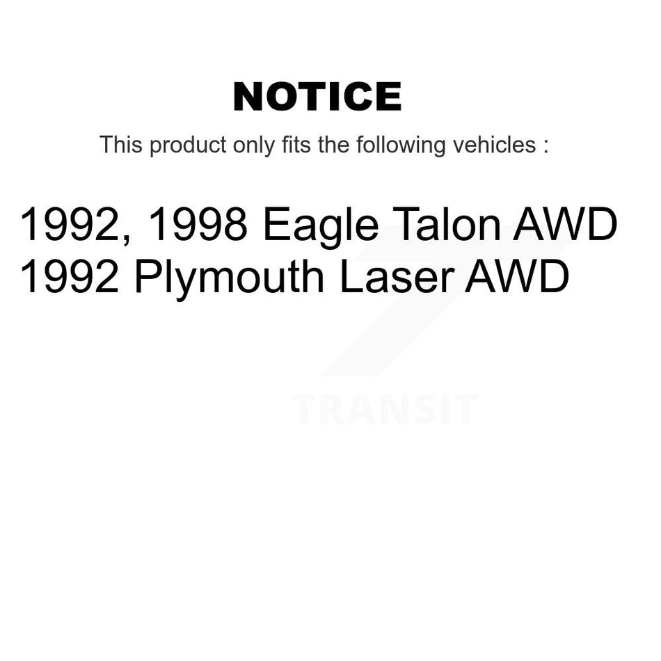 Front Brake Rotor & Ceramic Pad Kit For Eagle Talon Plymouth Laser Mitsubishi Eclipse AWD K8C-100327