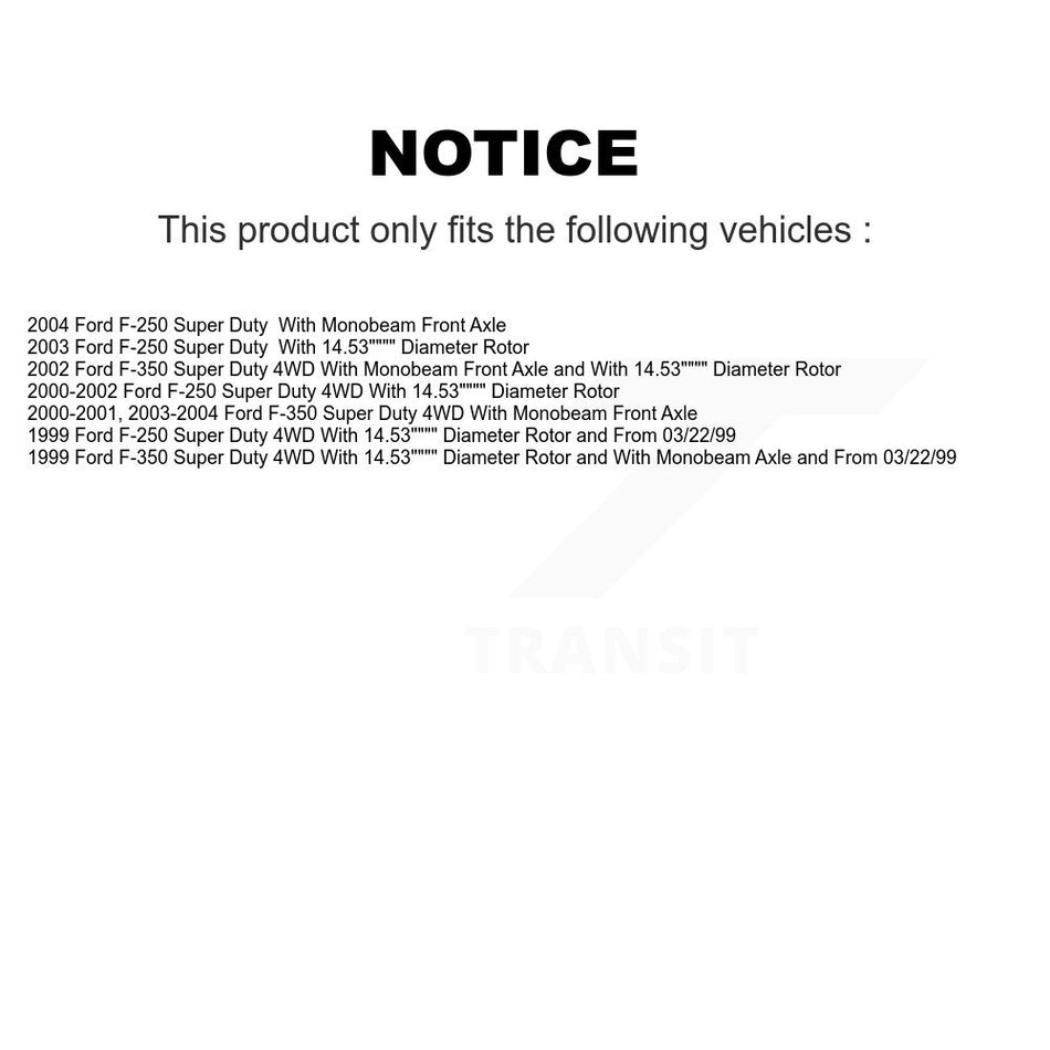 Front Disc Brake Rotors And Ceramic Pads Kit For Ford F-250 Super Duty F-350 K8C-100360