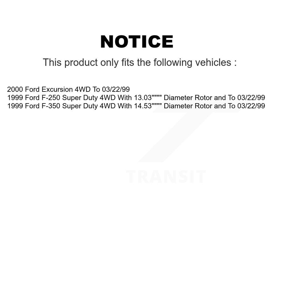 Front Disc Brake Rotors And Ceramic Pads Kit For Ford F-250 Super Duty F-350 Excursion 4WD K8C-100361