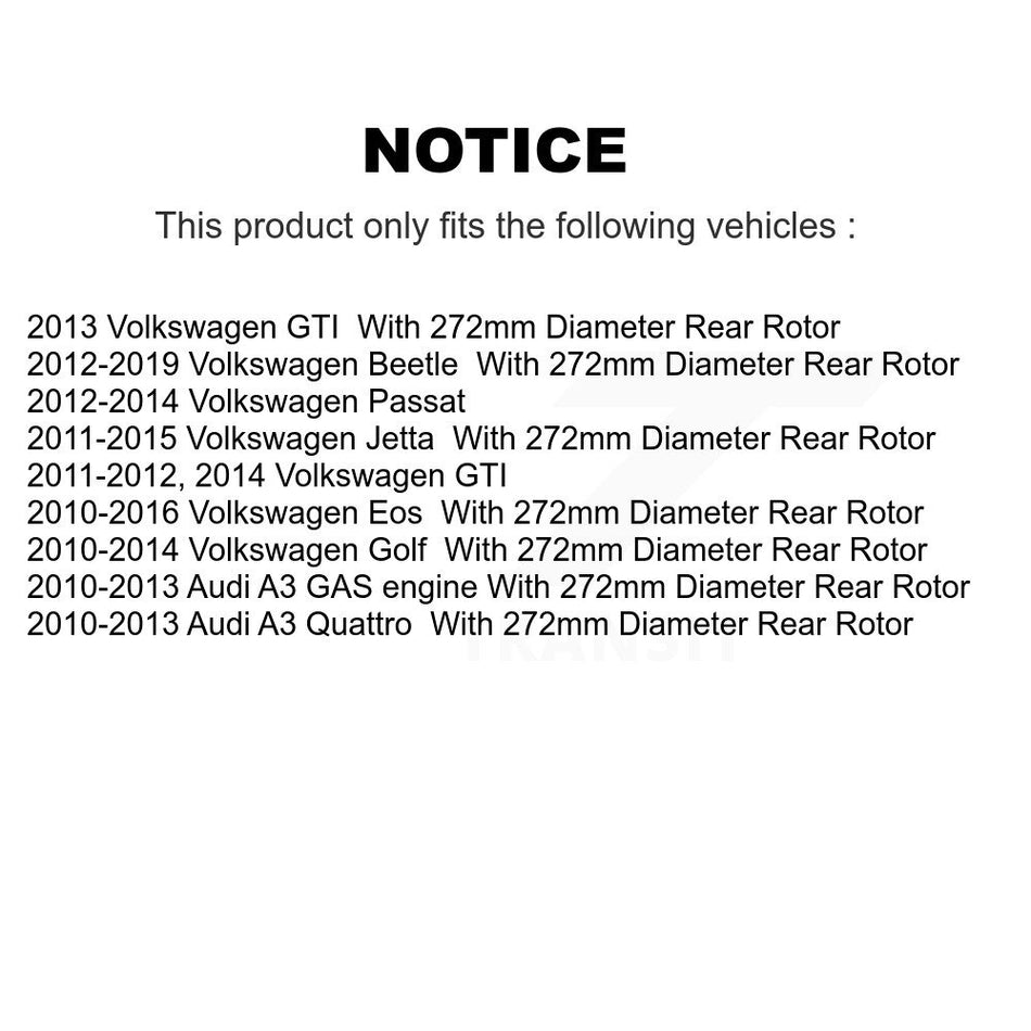 Rear Disc Brake Rotors And Ceramic Pads Kit For Volkswagen Jetta Passat Beetle Golf GTI Eos Audi A3 Quattro K8C-101677