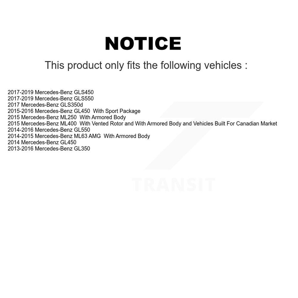 Rear Disc Brake Rotors And Ceramic Pads Kit For Mercedes-Benz GLS450 GL450 GLS550 GL350 GL550 ML400 ML250 ML63 AMG GLS350d K8C-101792