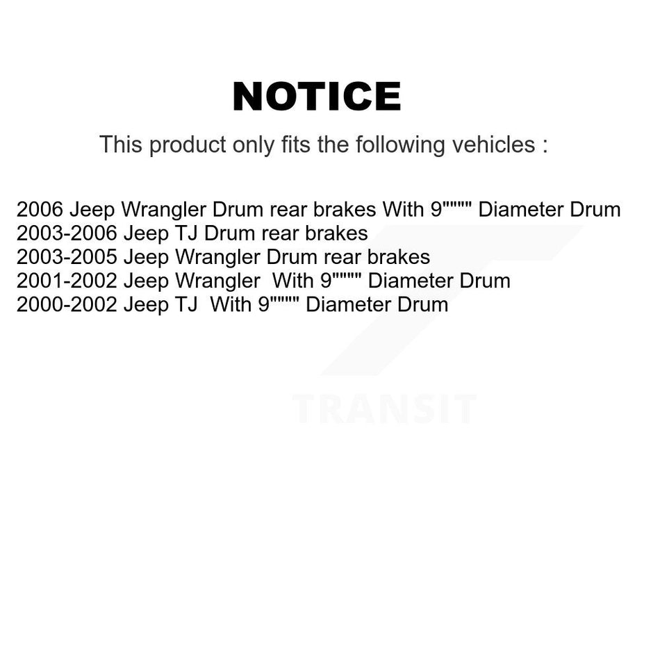 Front Rear Disc Brake Rotors Ceramic Pads And Drum Kit (7Pc) For Jeep Wrangler TJ K8C-102231