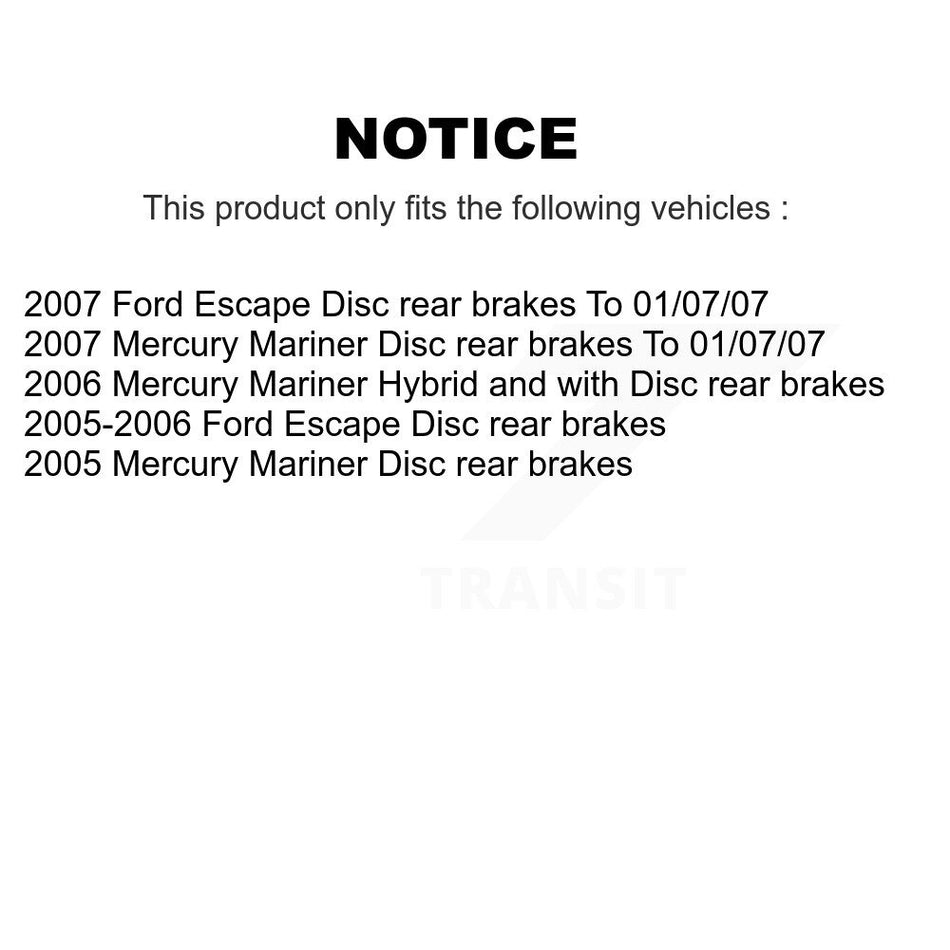 Front Rear Disc Brake Rotors Ceramic Pads And Drum Kit (7Pc) For Ford Escape Mercury Mariner K8C-102355