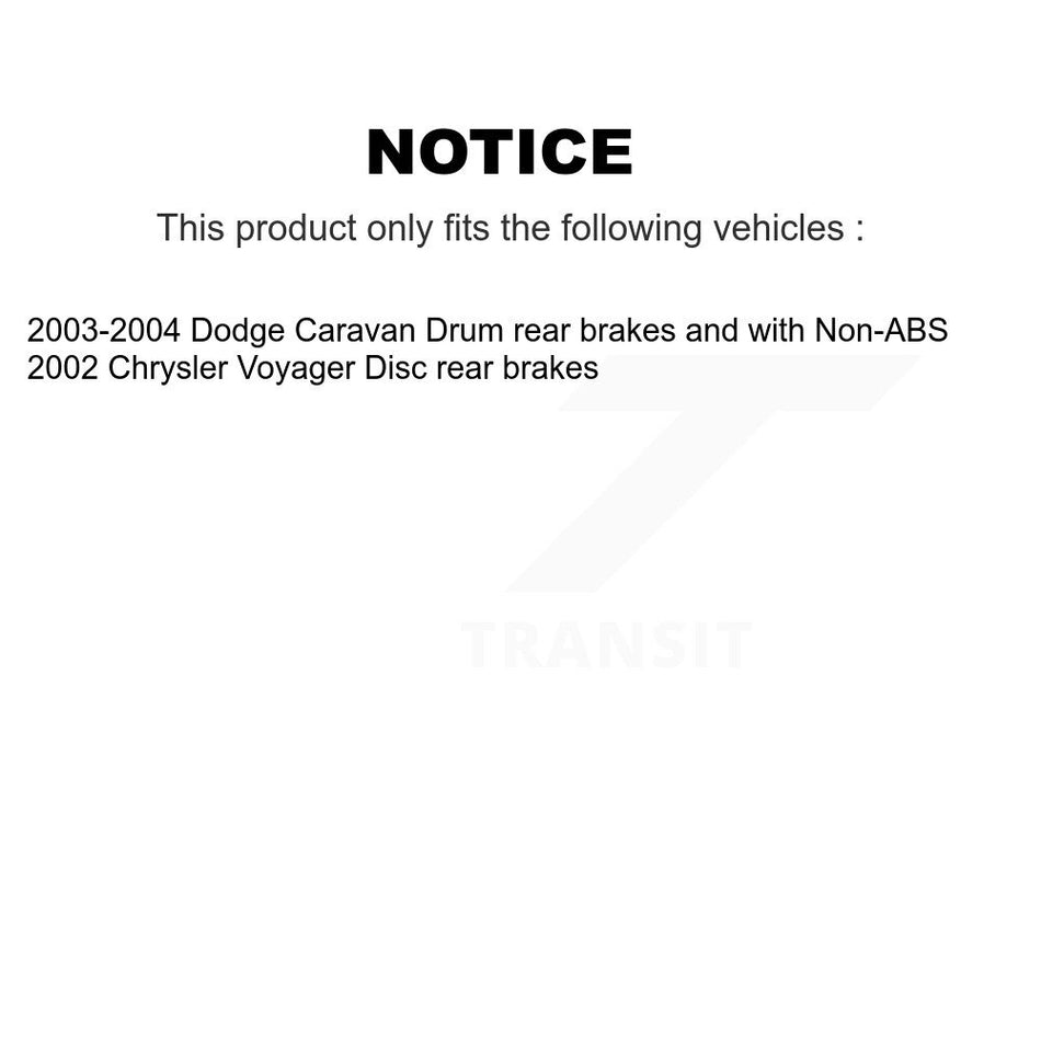 Front Rear Disc Brake Rotors Ceramic Pads And Drum Kit For Dodge Caravan Chrysler Voyager K8C-102463