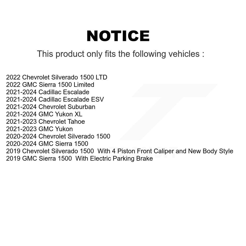 Rear Brake Rotor & Ceramic Pad Kit For GMC Chevrolet Silverado 1500 Sierra Yukon Tahoe XL K8C-103046