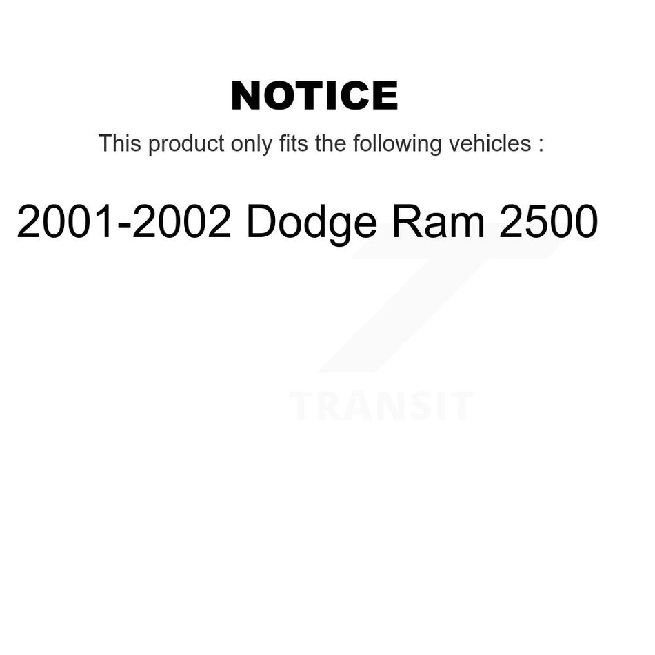 Front Rear Disc Brake Rotors And Ceramic Pads Kit For 2001-2002 Dodge Ram 2500 K8C-103327