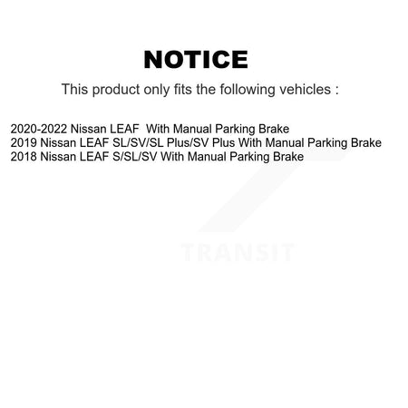 Front Rear Disc Brake Rotor And Ceramic Pad Kit For Nissan LEAF With Manual Parking K8C-103397