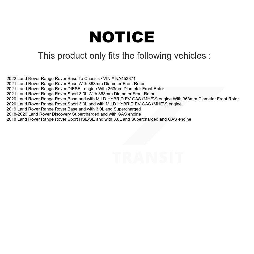 Front Disc Brake Rotors And Ceramic Pads Kit For Land Rover Range Sport Discovery K8C-103484