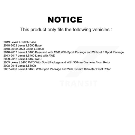 Front Disc Brake Rotors And Ceramic Pads Kit For Lexus LS460 LS500 LS600h LS500h K8C-103577