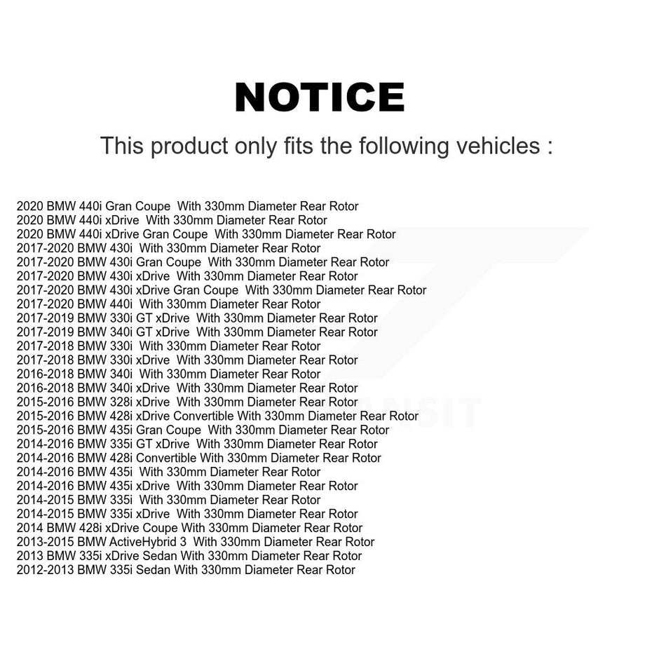 Rear Disc Rotors Ceramic Pads Parking Shoes Hardware Kit For BMW 330i xDrive 328i 335i GT K8C-104243
