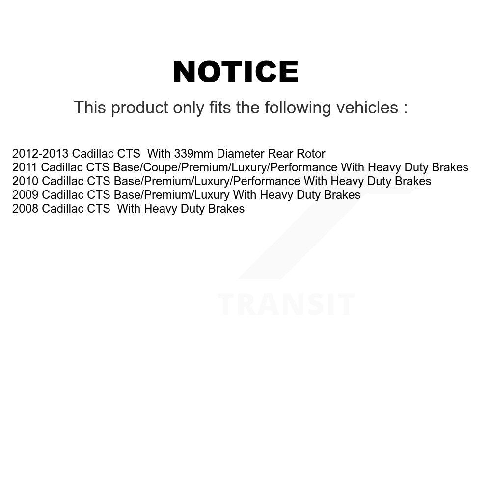 Rear Disc Rotors Ceramic Pads Parking Brake Shoes And Hardware Kit For Cadillac CTS K8C-104268