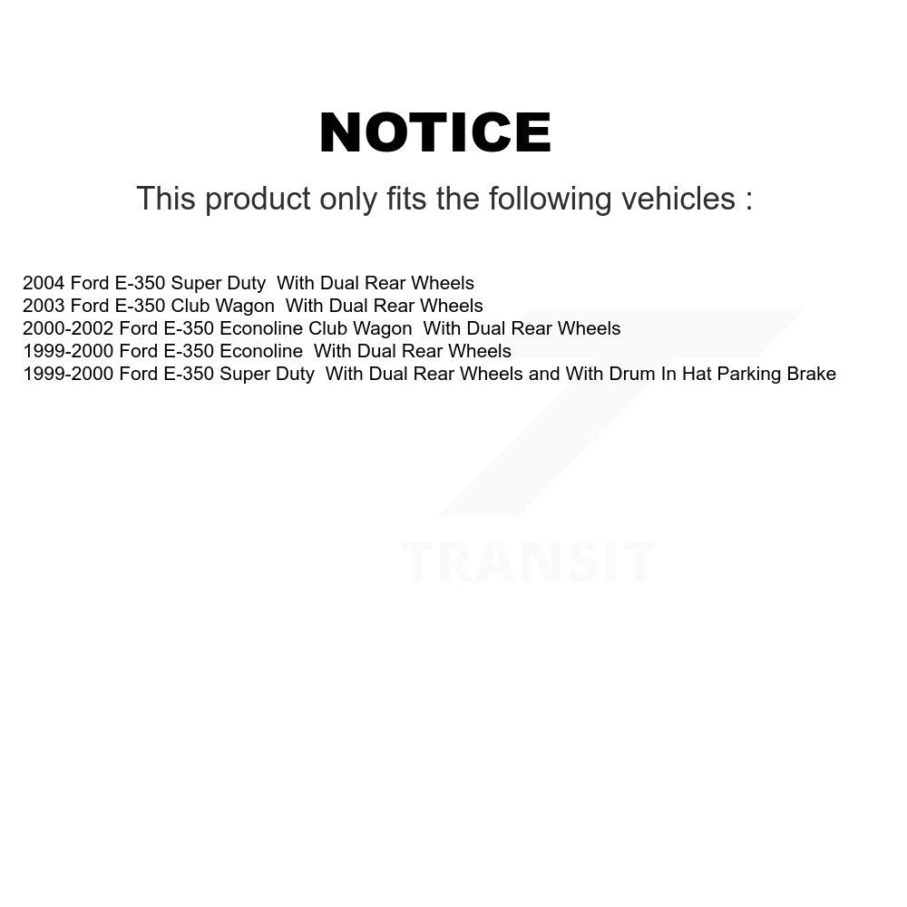 Rear Disc Rotors Ceramic Pads Parking Shoes & Hardware Kit For Ford E-350 Super Duty Club K8C-104524