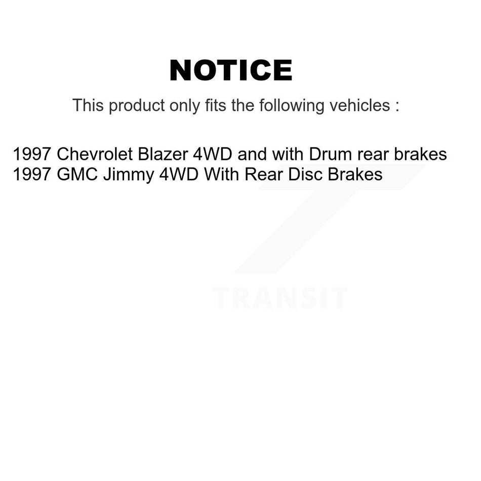 Front Disc Brake Rotors And Semi-Metallic Pads Kit For 1997-1997 Chevrolet Blazer GMC Jimmy 4WD K8F-100002