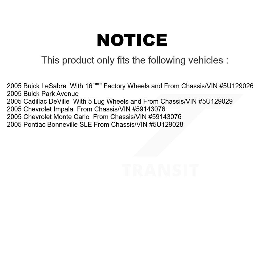 Front Disc Brake Rotors And Semi-Metallic Pads Kit For 2005-2005 Chevrolet Impala Buick LeSabre Cadillac DeVille Monte Carlo Pontiac Bonneville Park Avenue K8F-100062