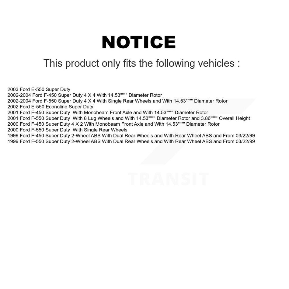 Front Disc Brake Rotors And Semi-Metallic Pads Kit For Ford E-550 Super Duty F-450 F-550 Econoline K8F-100121