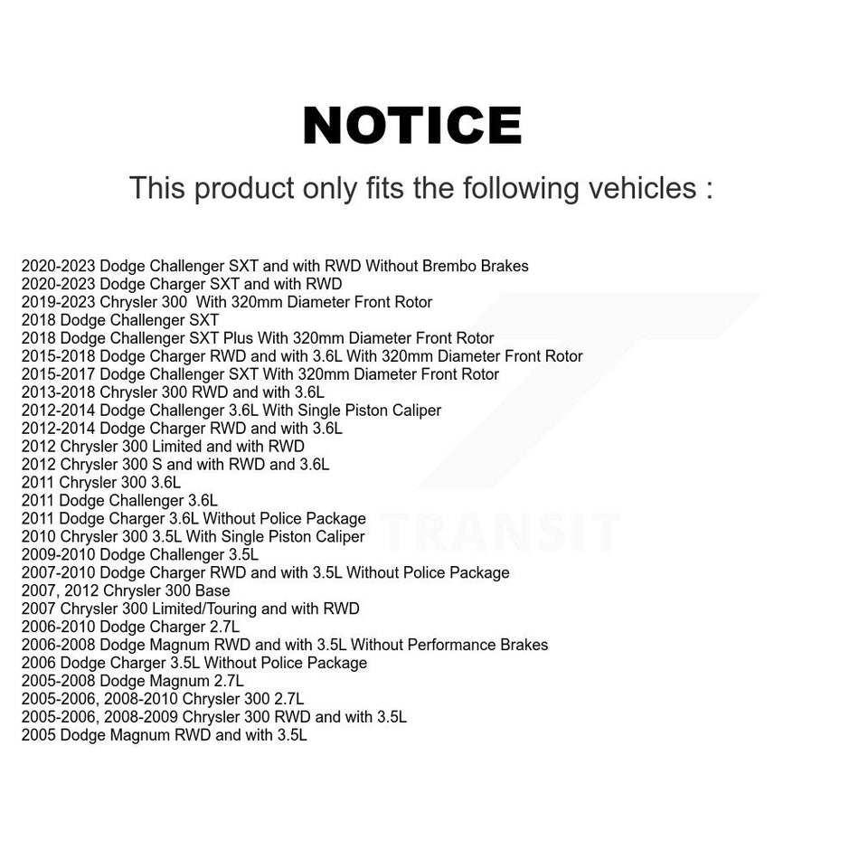 Front Disc Brake Rotors And Semi-Metallic Pads Kit For Dodge Charger Chrysler 300 Challenger Magnum K8F-100215