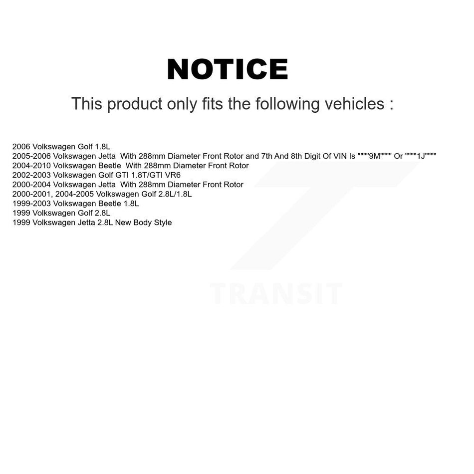 Front Disc Brake Rotors And Semi-Metallic Pads Kit For Volkswagen Jetta Beetle Golf K8F-100320