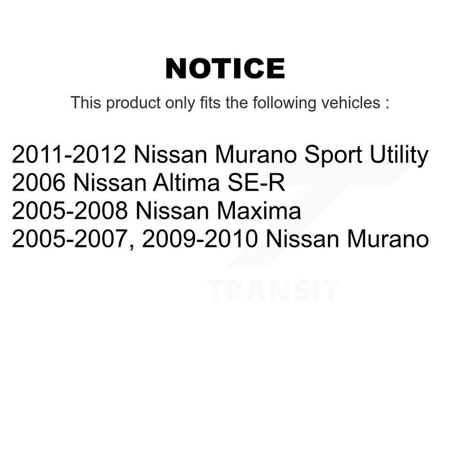 Front Disc Brake Rotors And Semi-Metallic Pads Kit For Nissan Murano Altima Maxima K8F-100412