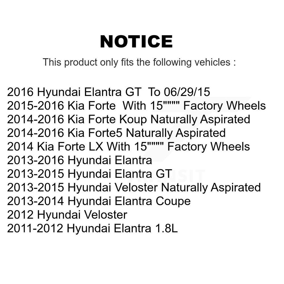 Front Disc Brake Rotors And Semi-Metallic Pads Kit For Hyundai Elantra Kia Forte Veloster GT Forte5 Coupe Koup K8F-100573