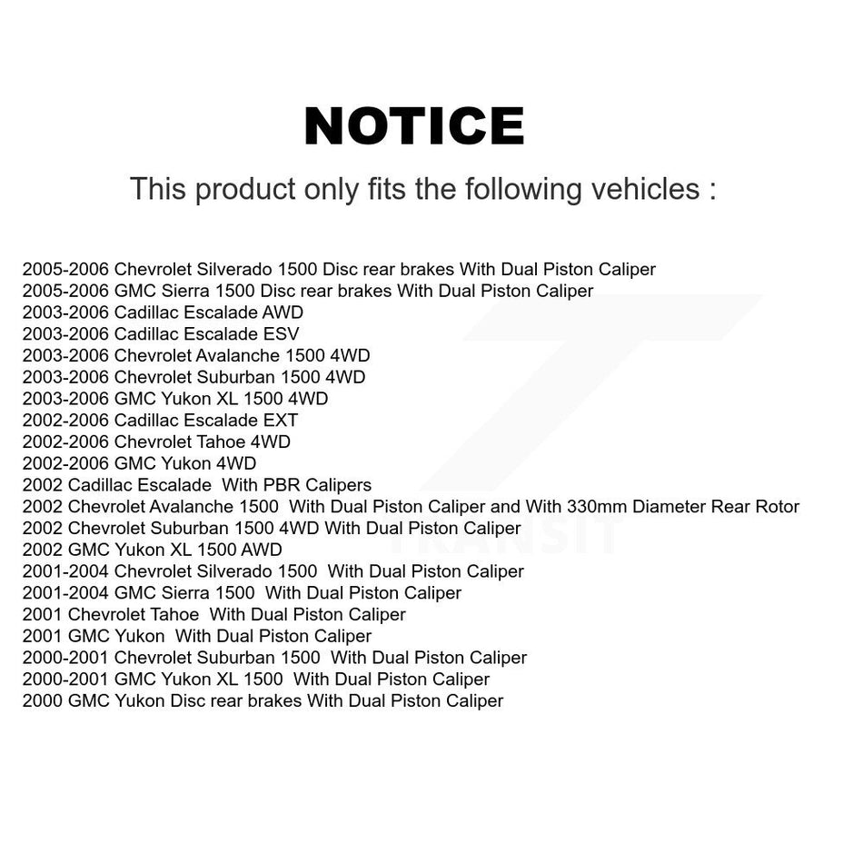Front Rear Disc Brake Rotors And Semi-Metallic Pads Kit For Chevrolet Silverado 1500 GMC Tahoe Sierra Suburban Yukon Avalanche XL Cadillac Escalade ESV EXT K8F-100734