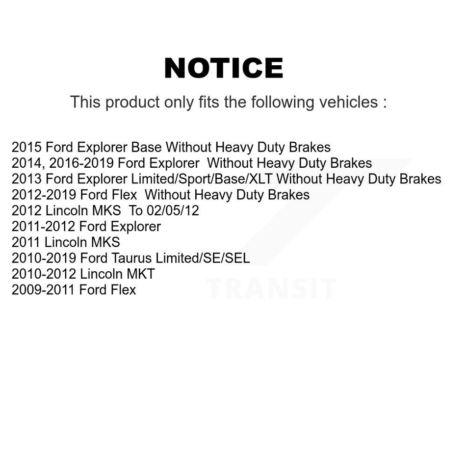 Front Rear Disc Brake Rotors And Semi-Metallic Pads Kit For Ford Explorer Taurus Flex Lincoln MKT MKS K8F-100901