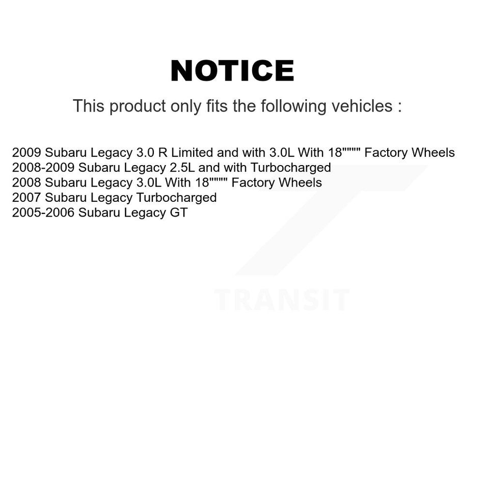 Front Rear Disc Brake Rotors And Semi-Metallic Pads Kit For Subaru Legacy K8F-101205