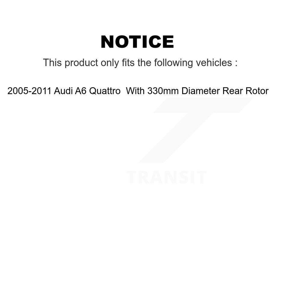 Rear Disc Brake Rotors And Semi-Metallic Pads Kit For Audi A6 Quattro With 330mm Diameter Rotor K8F-101845