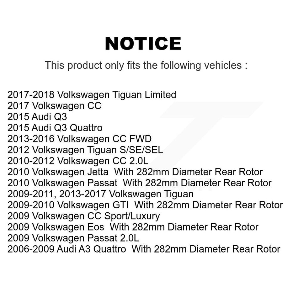 Rear Disc Brake Rotors And Semi-Metallic Pads Kit For Volkswagen Tiguan CC Jetta Audi Passat GTI A3 Eos Q3 Limited Quattro K8F-101904