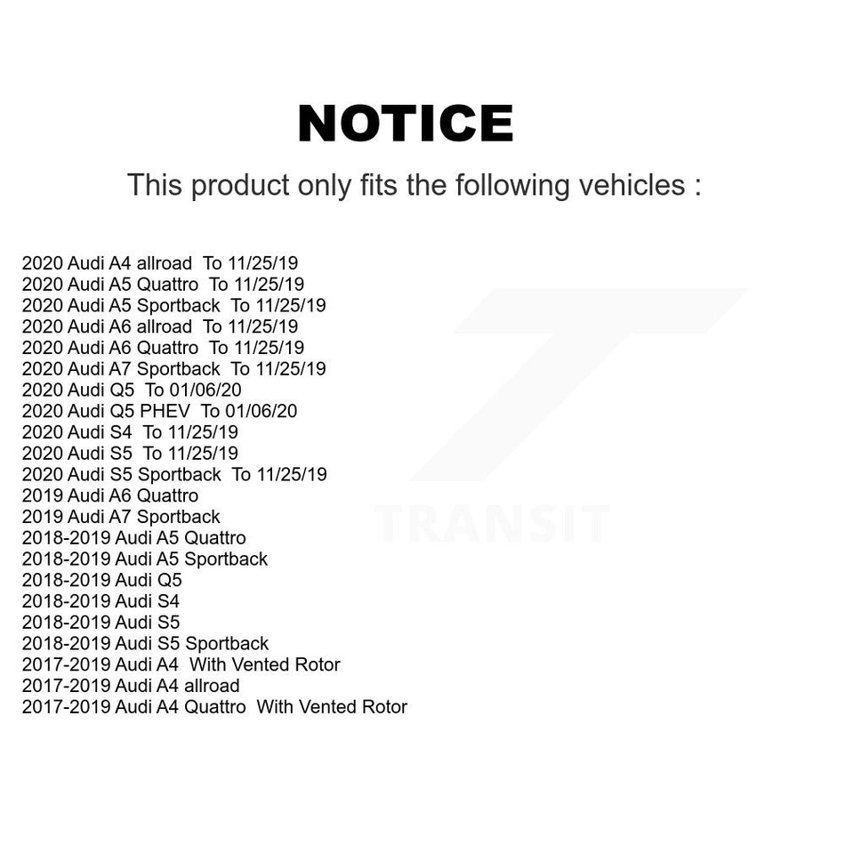 Rear Disc Brake Rotors And Semi-Metallic Pads Kit For Audi Q5 A4 A5 Quattro A6 S5 S4 Sportback allroad PHEV K8F-102605