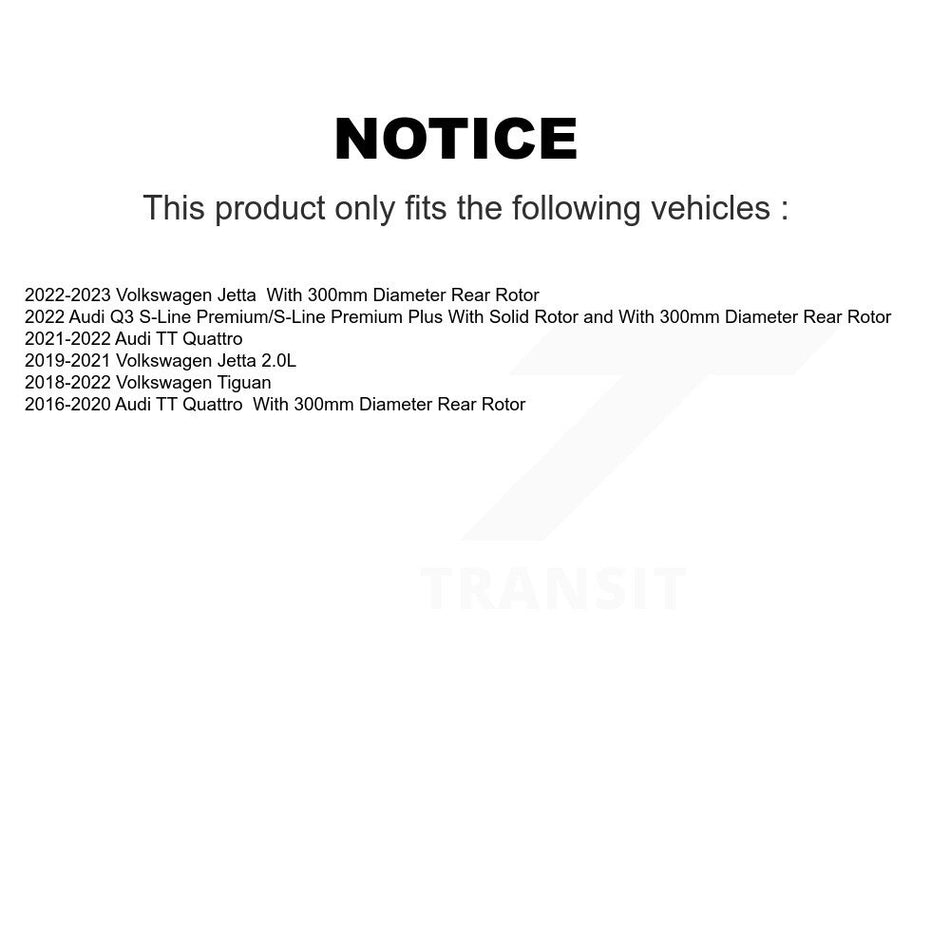 Rear Disc Brake Rotors And Semi-Metallic Pads Kit For Volkswagen Tiguan Jetta Audi TT Quattro K8F-102612