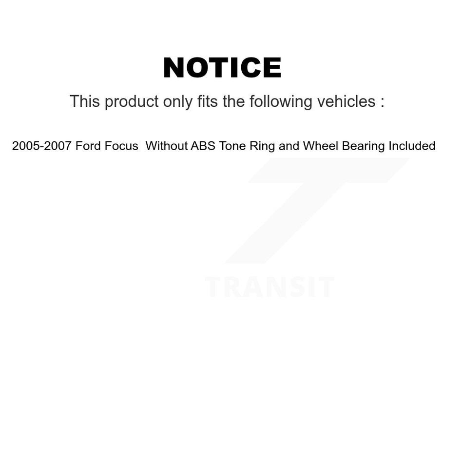 Front Rear Disc Brake Rotors Semi-Metallic Pads And Drum Kit For 2005-2007 Ford Focus Wheel Bearing Includes K8F-103256