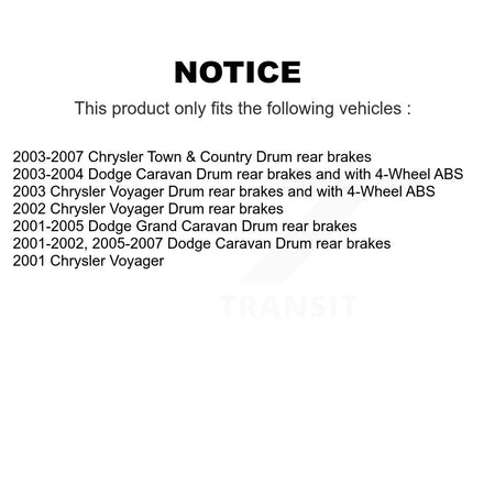 Front Rear Brake Rotor Semi-Metallic Pad Drum Kit For Dodge Caravan Grand Chrysler Town & K8F-103343