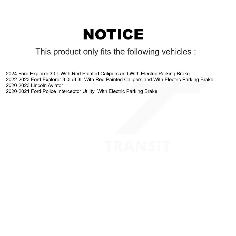 Rear Brake Rotor & Semi-Metallic Pad Kit For Ford Explorer Lincoln Aviator Police Utility K8F-103624