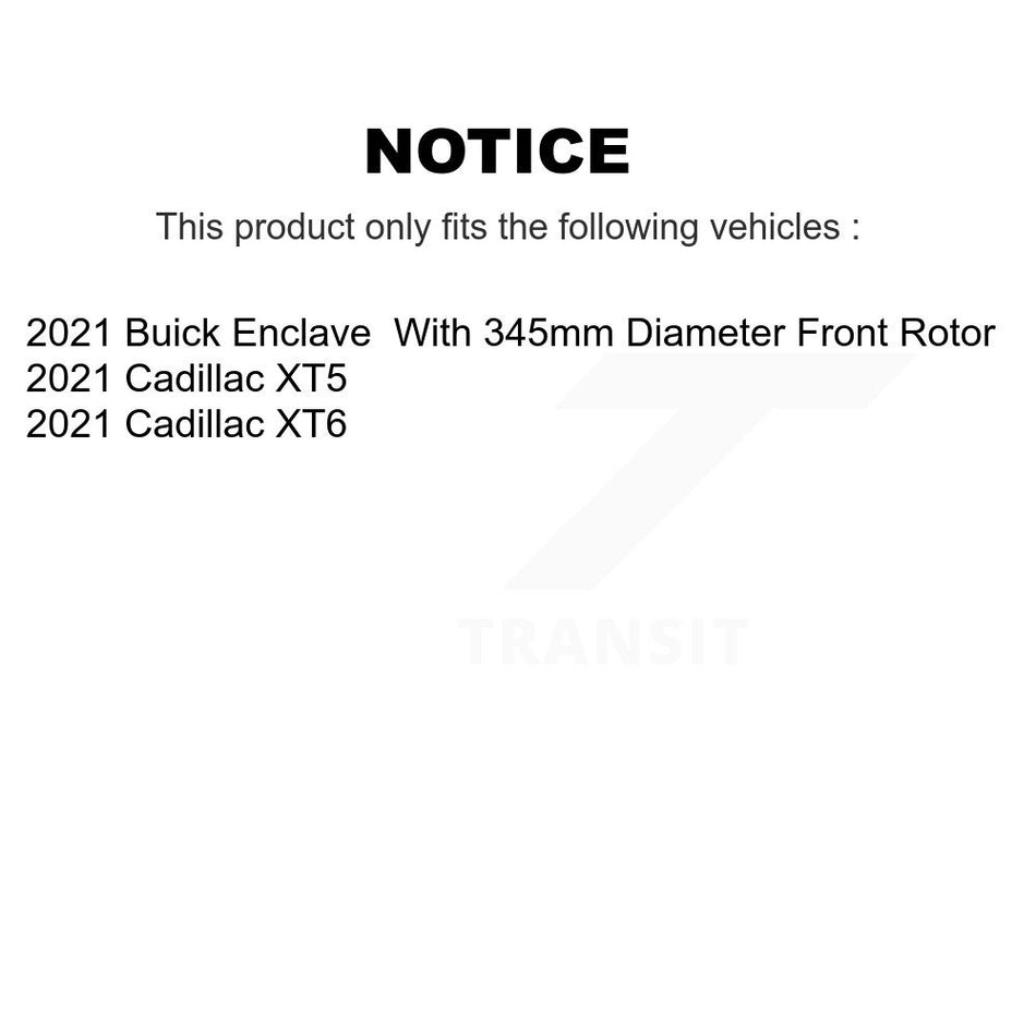 Front Disc Brake Rotors And Semi-Metallic Pad Kit For 2021 Cadillac XT5 Buick Enclave XT6 K8F-104042