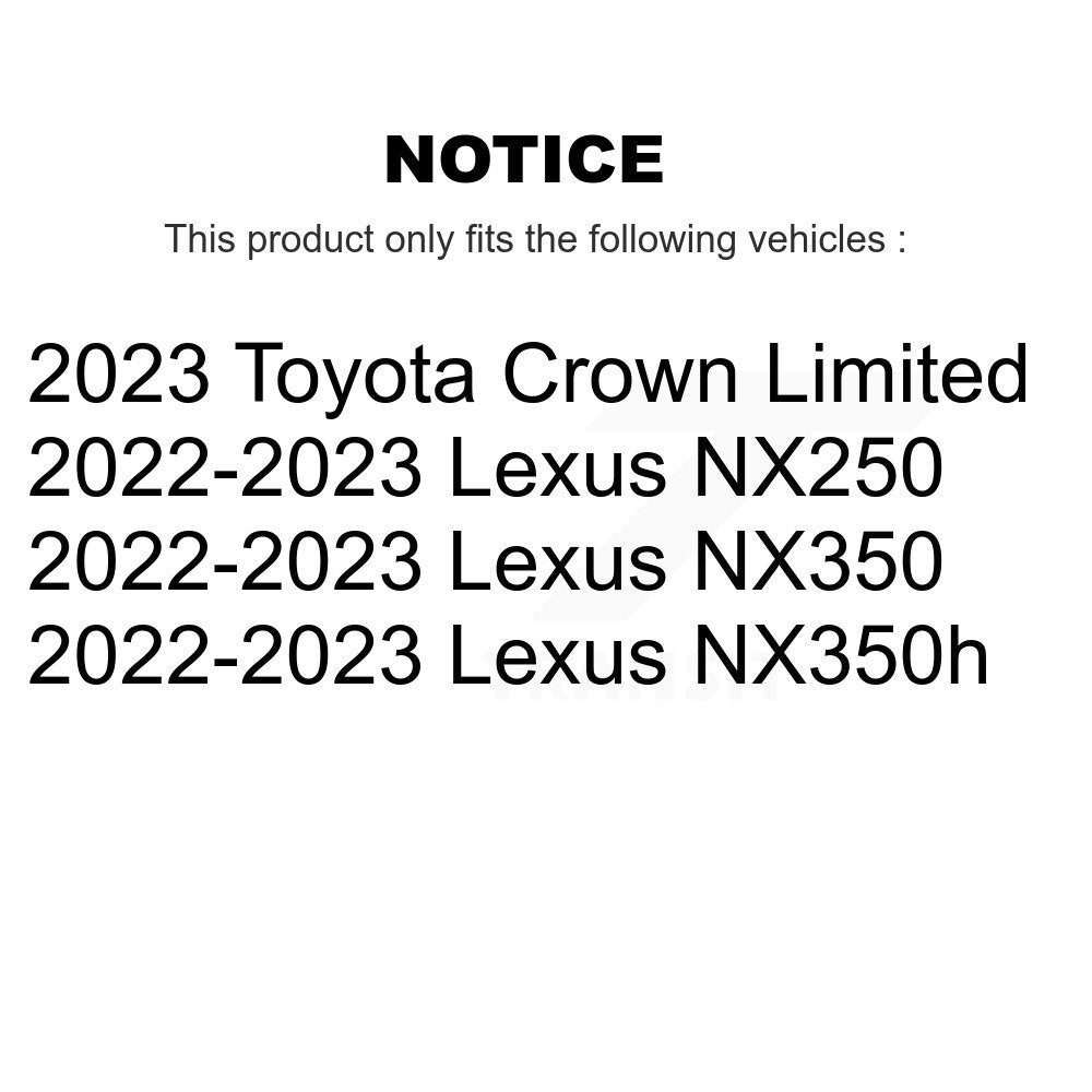 Front Rear Brake Rotors & Semi-Metallic Pad Kit For Lexus NX350h NX350 NX250 Toyota Crown K8F-104190