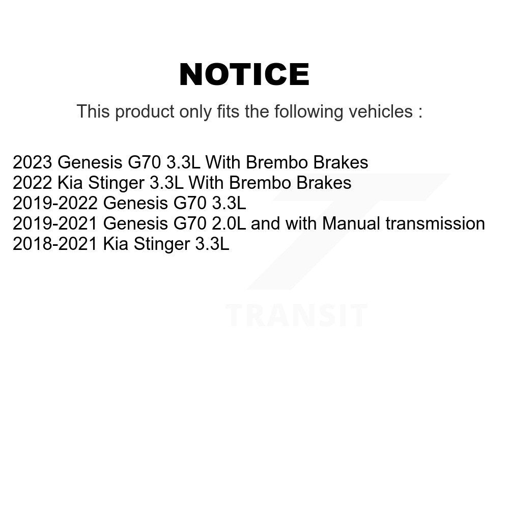 Front Disc Brake Rotors And Semi-Metallic Pads Kit For Genesis G70 Kia Stinger K8F-104228