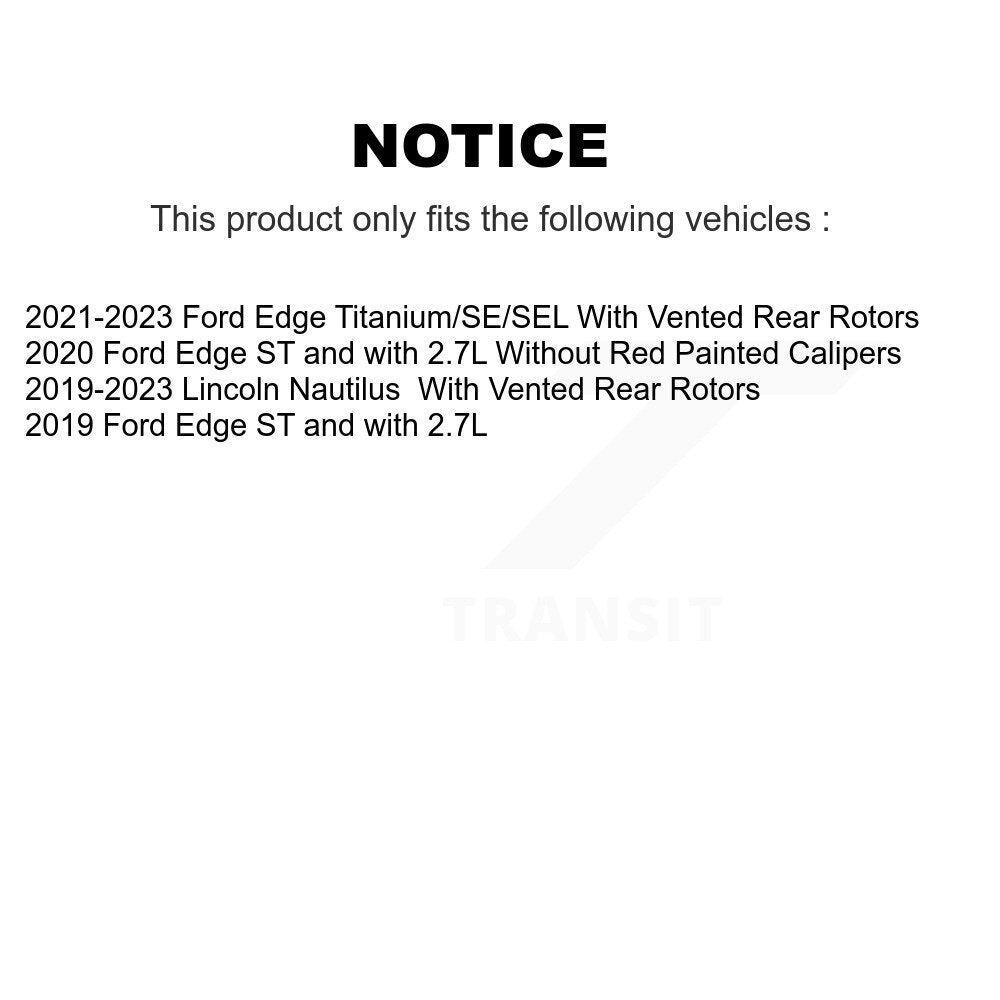 Rear Disc Brake Rotors And Semi-Metallic Pads Kit For Ford Edge Lincoln Nautilus K8F-104288