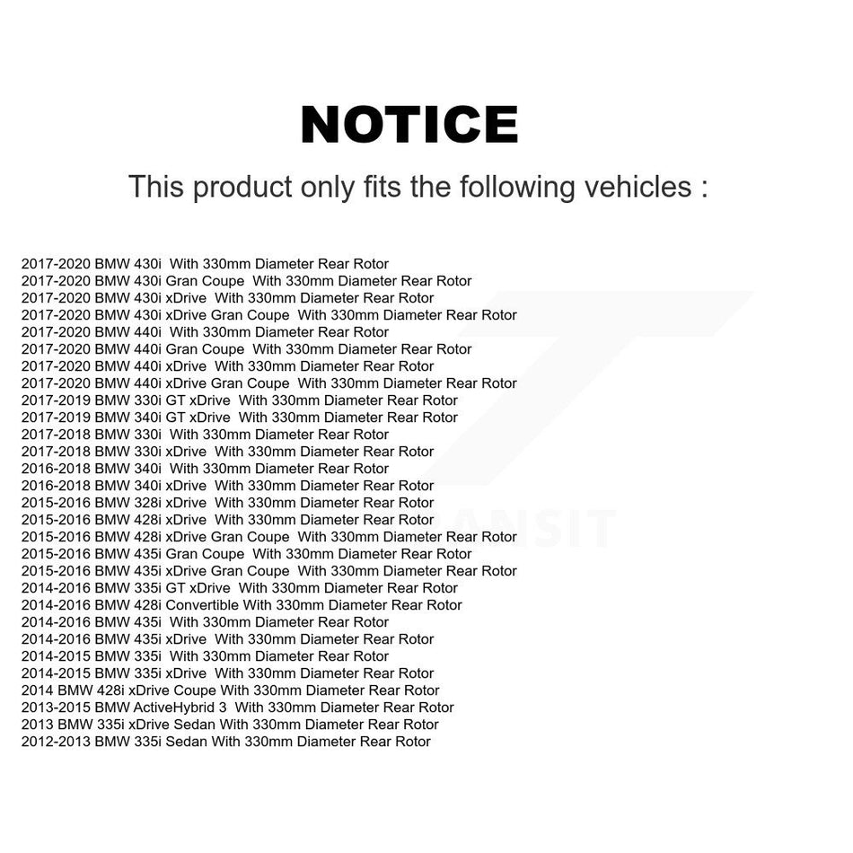 Rear Disc Rotors Semi-Metallic Pads Parking Shoes Kit For BMW 330i xDrive 328i 335i 428i K8F-104426