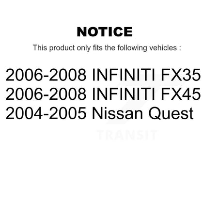 Rear Disc Rotors Semi-Metallic Pads Parking Shoes Kit For INFINITI FX35 Nissan Quest FX45 K8F-104489
