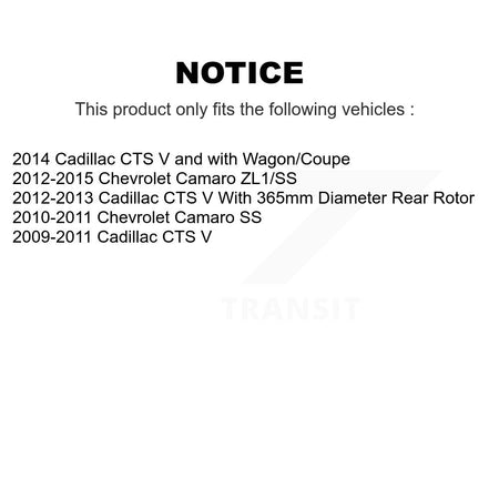 Rear Disc Rotors Semi-Metallic Pads Parking Shoes & Hardware Kit For Chevrolet Camaro CTS K8F-104872