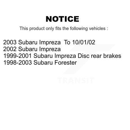 Rear Disc Rotors Semi-Metallic Pads Parking Brake Shoes Hardware Kit For Subaru Forester K8F-104986