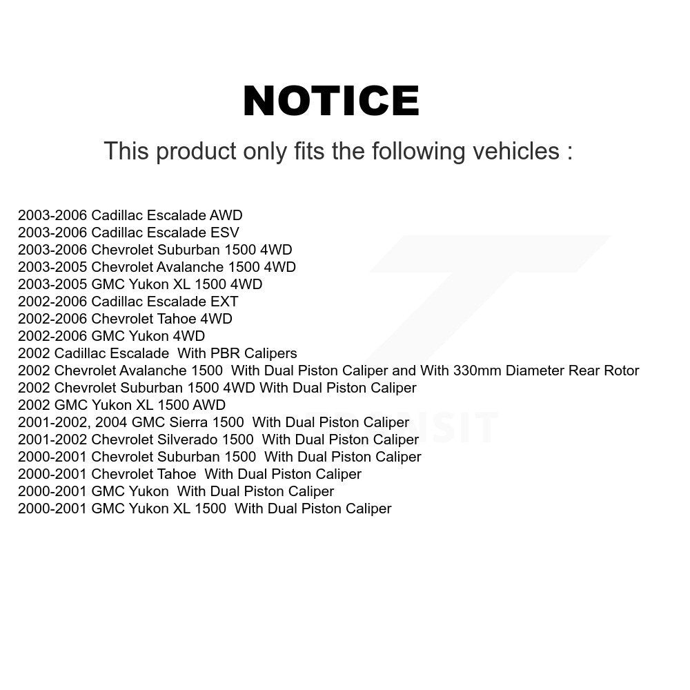 Rear Disc Rotors Semi-Metallic Pads Parking Shoes & Hardware Kit For Chevrolet GMC Sierra K8F-105000