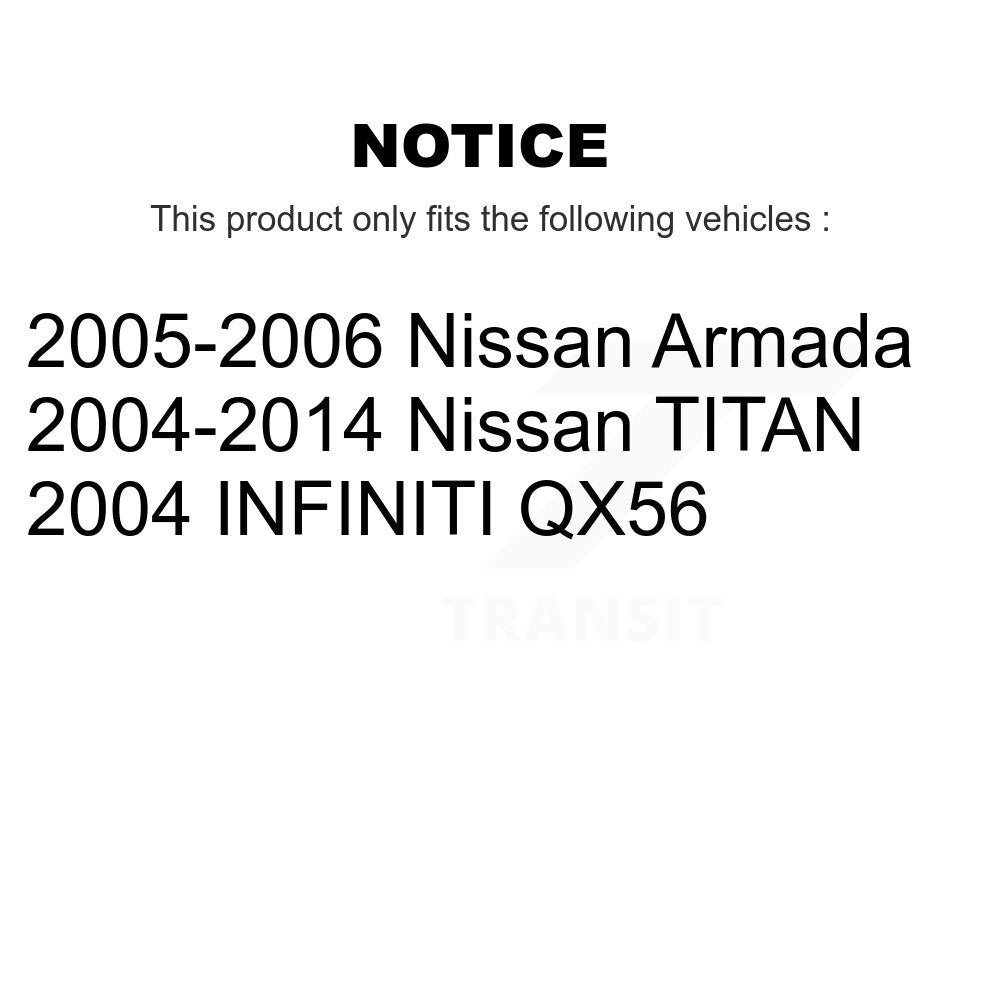 Rear Disc Rotors Semi-Metallic Pads Parking Shoes & Hardware Kit For Nissan TITAN Armada K8F-105069
