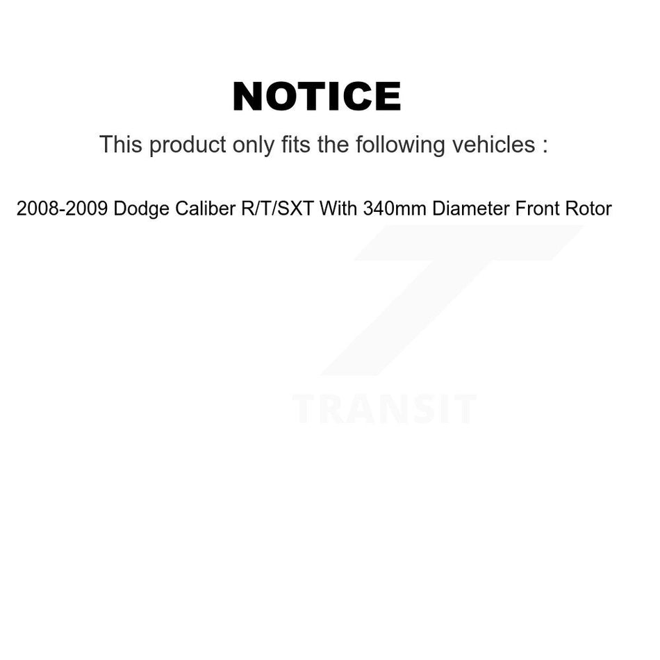 Front Rear Disc Brake Rotor And Semi-Metallic Pad Kit For 2008-2009 Dodge Caliber R/T/SXT K8F-105229