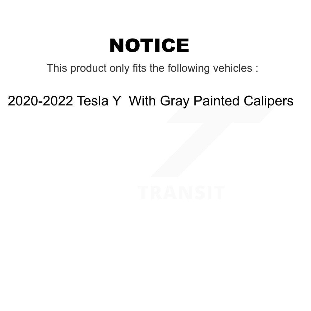 Front Rear Brake Rotor Semi-Metallic Pad Kit For 20-22 Tesla Y With Gray Painted Calipers K8F-105240