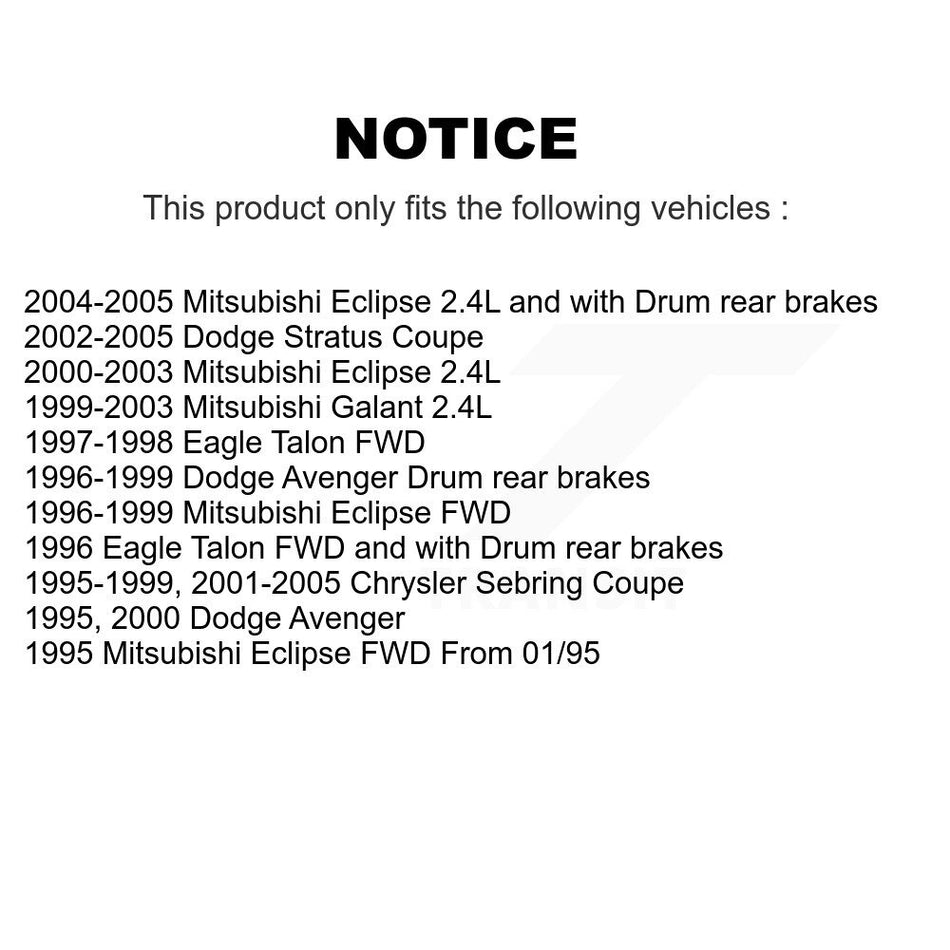 Rear Brake Drum Shoes Kit For Mitsubishi Chrysler Sebring Eclipse Dodge Stratus Galant Avenger Eagle Talon K8N-100119