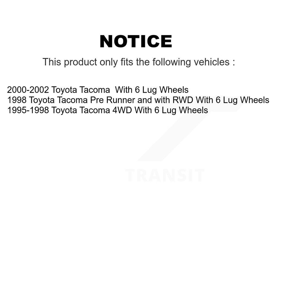 Rear Brake Drum Shoes Spring And Cylinders Kit For 1995-2002 Toyota Tacoma 4WD K8N-100239