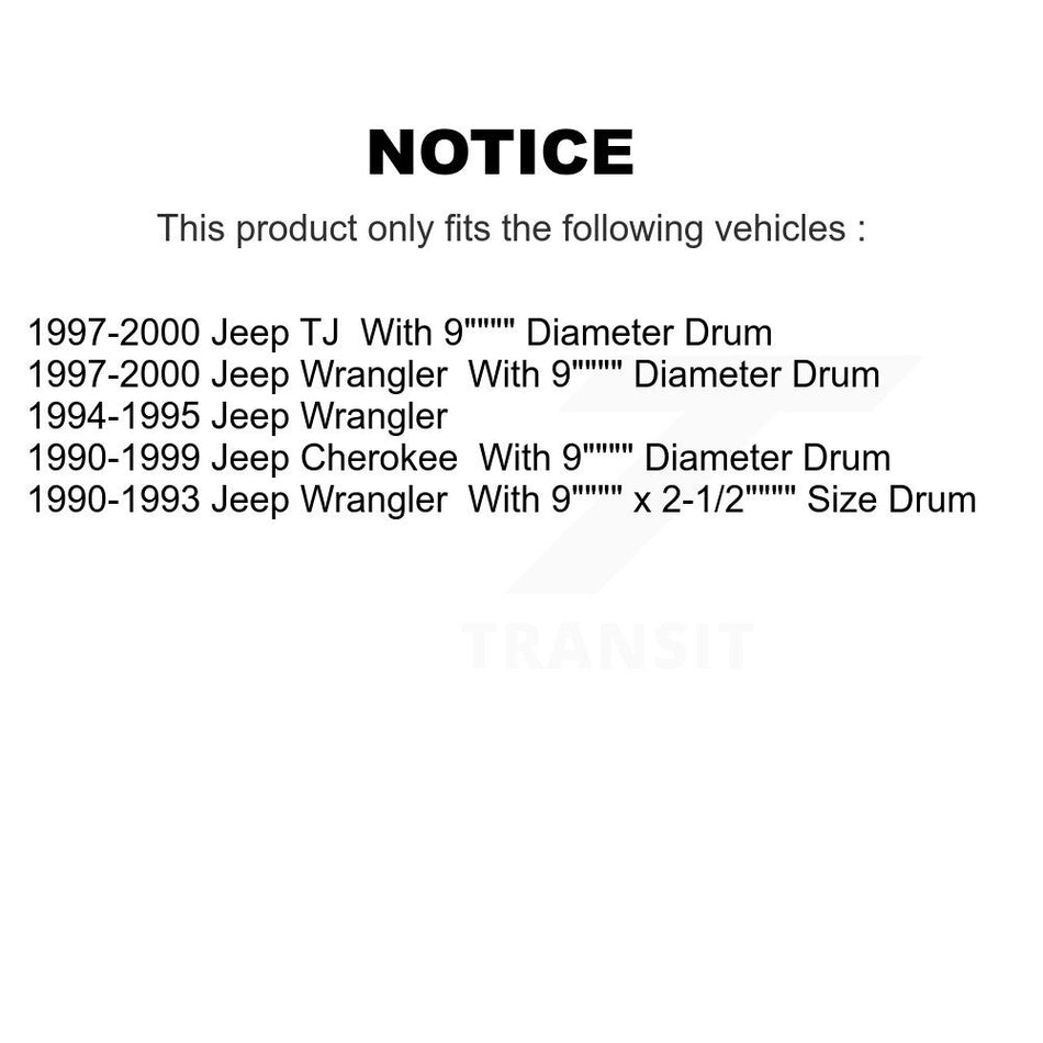 Rear Brake Drum Shoes And Spring Kit For Jeep Wrangler Cherokee K8N-100283