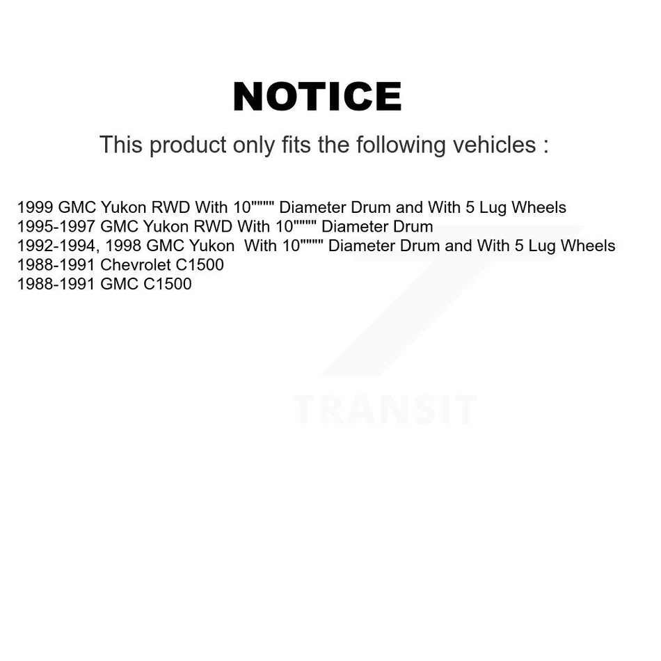 Rear Brake Drum Shoes And Spring Kit For C1500 Chevrolet GMC Yukon K8N-100286